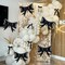 5Pcs Black Bow Mylar Foil Balloons Decorations/Suitable for Retro Classic Party/Gothic Style Party/Luxurious Palace Princess Party/Black Wedding Party Decorations